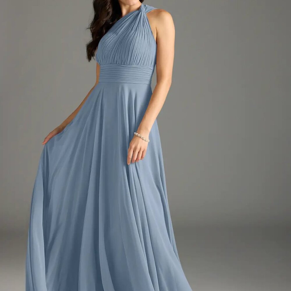 Azazie Charlize Dusty Blue